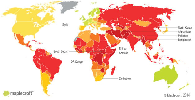 Working Conditions Index 2014_map