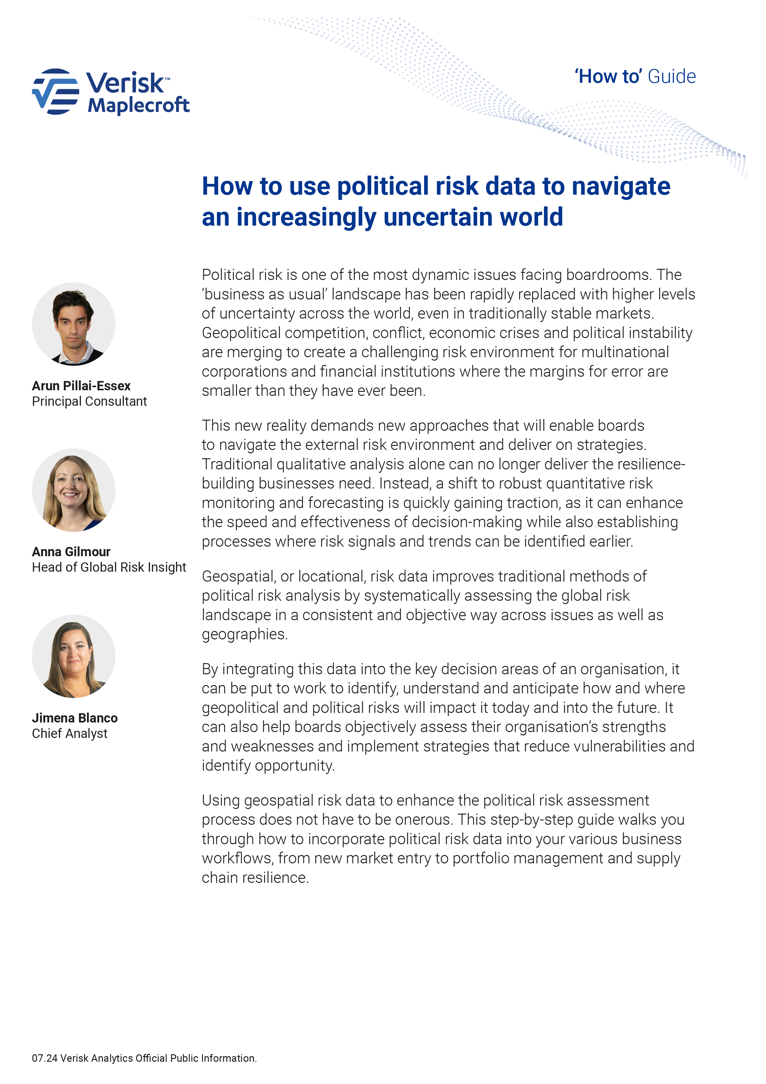 Verisk Maplecroft - Political risk data how to guide | Maplecroft