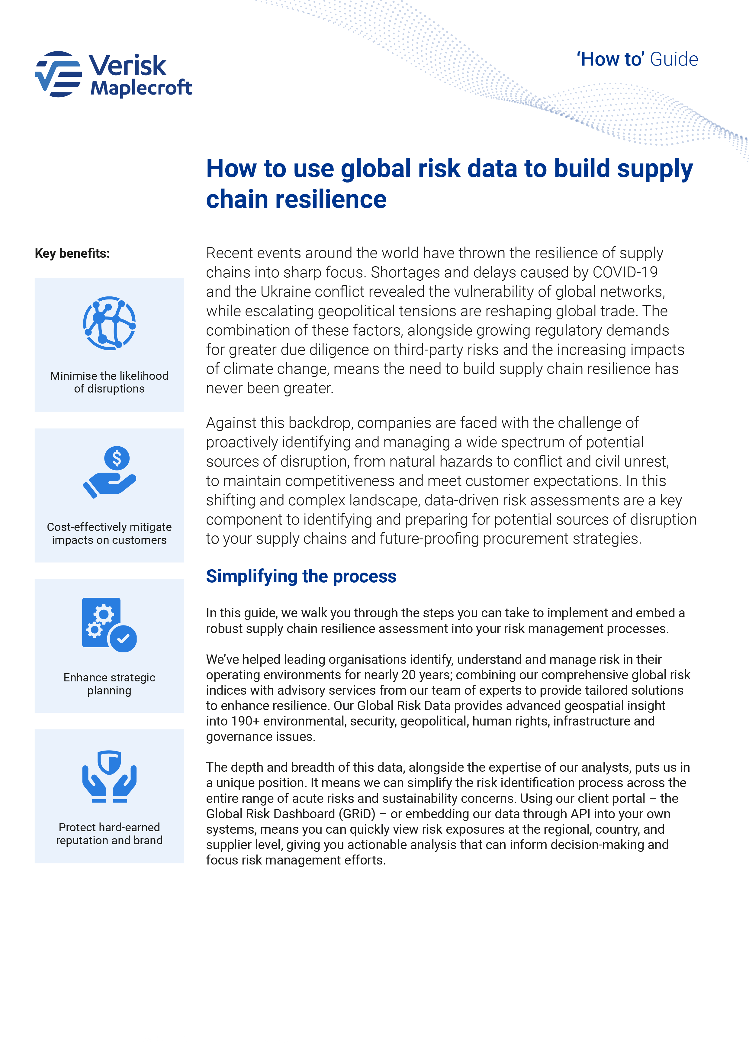 Guide - How to use Global Risk Data to build supply chain resilience