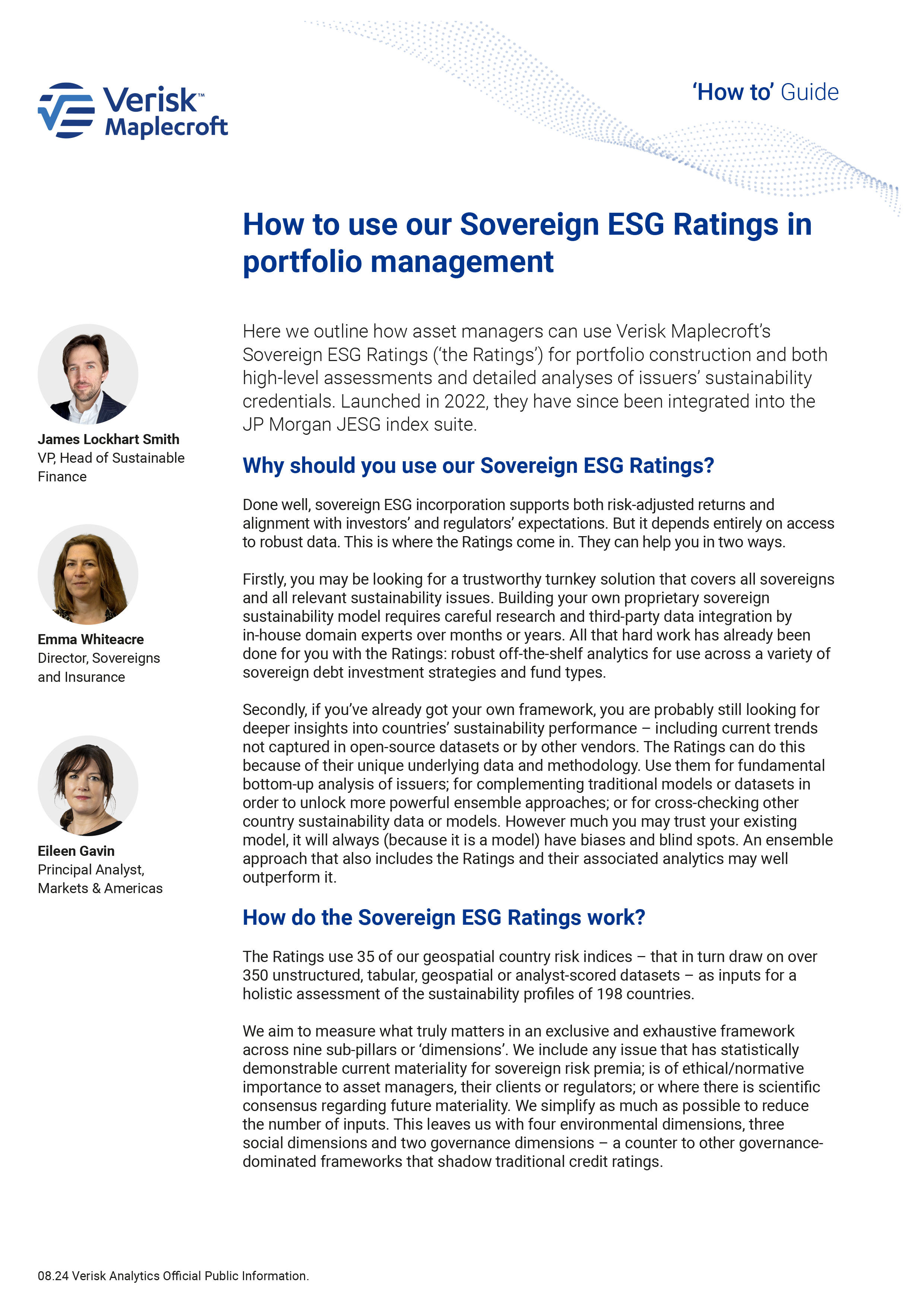 Guide - How to use our Sovereign ESG Ratings in
portfolio management